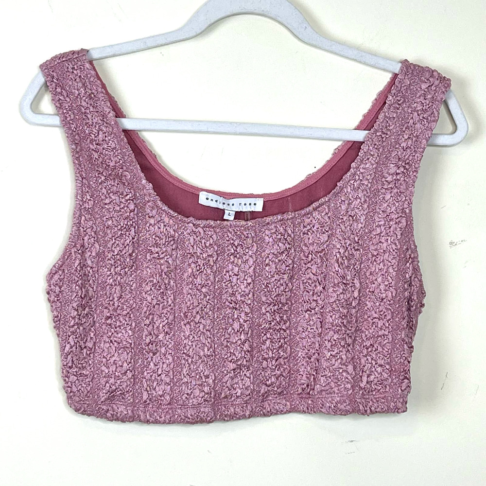 Endless Rose Mauve Purple Sleeveless Scoop Neck Crop Top NWT Size Large